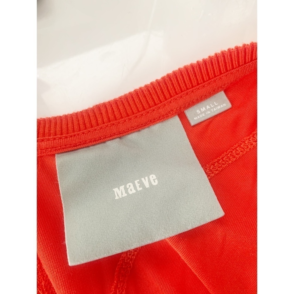 Anthropologie Maeve Abroad Orange V Neck Midi Dress with Trumpet Flared Hem - Picture 4 of 8